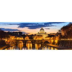 Stampa su tela Basilica di San Pietro di notte 40x120 cm