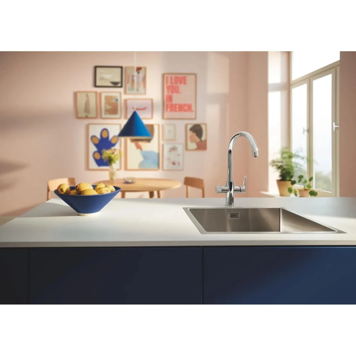 Starter kit con filtro ai carboni attivi GROHE Blue Pure StartCurve Cromo