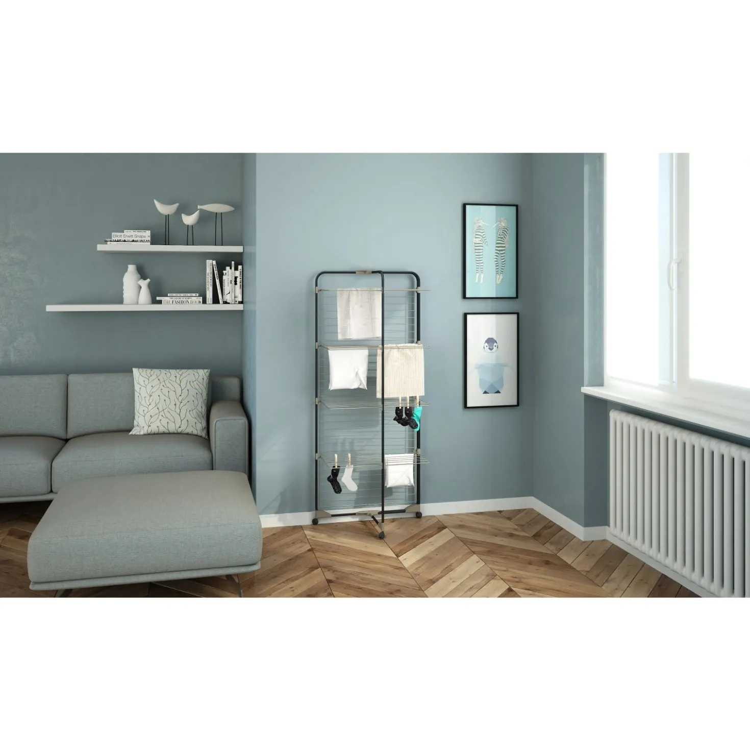 Stendino biancheria a torre Colombo Alpina 68x125x68 cm
