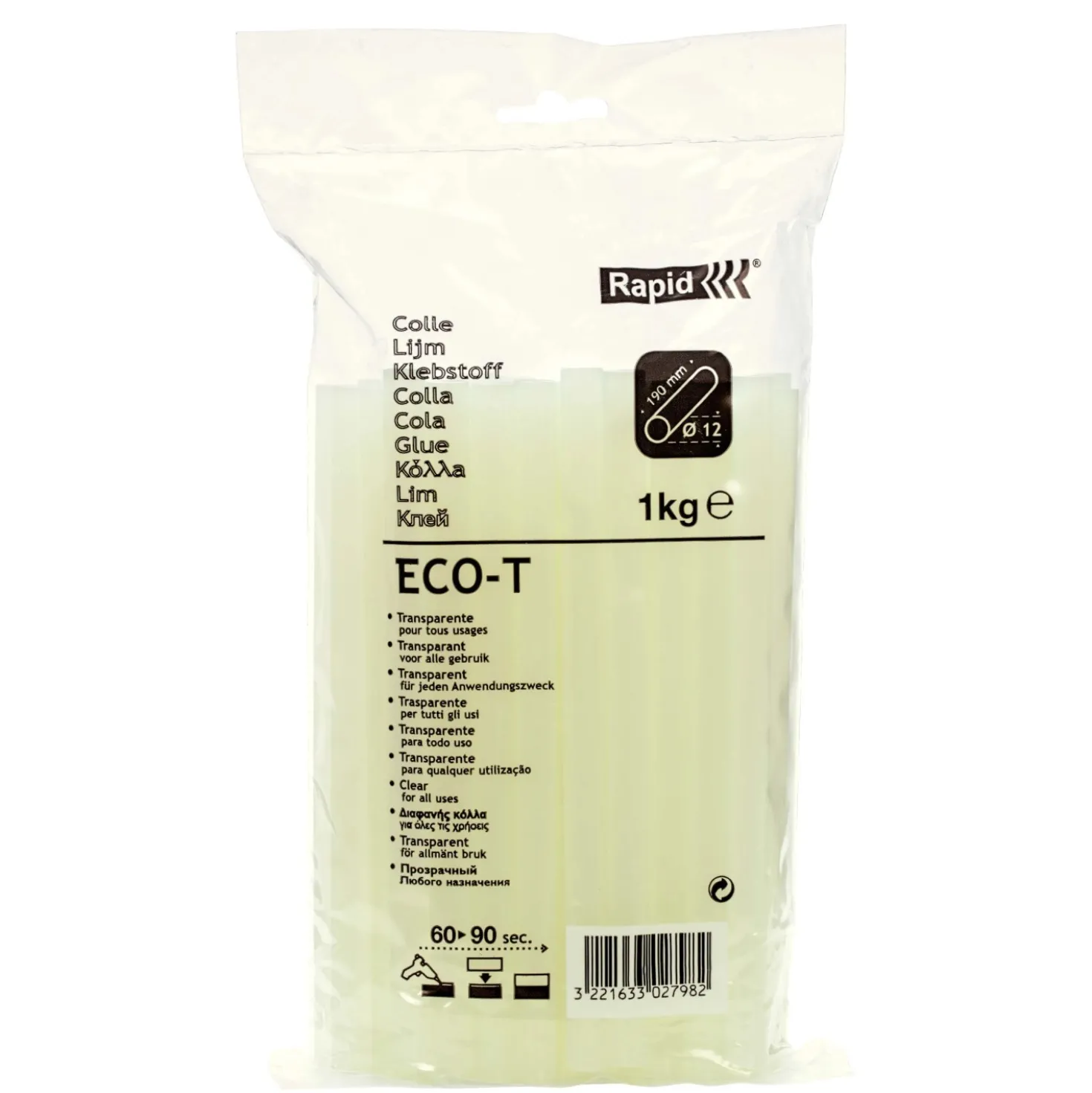 Stick di Colla Rapid Multiuso ECO-T da 12 mm Trasparente