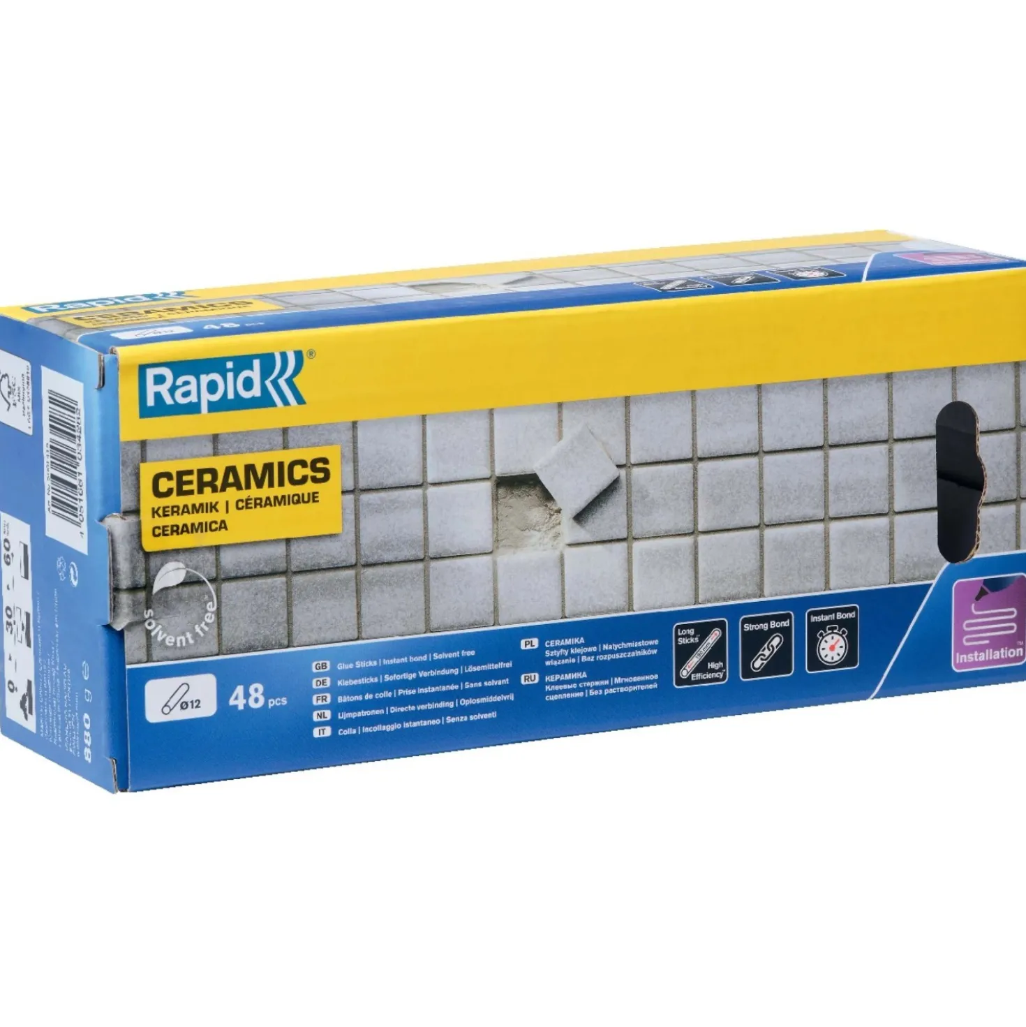 Stick di Colla Rapid per Ceramica da 12 mm Bianco