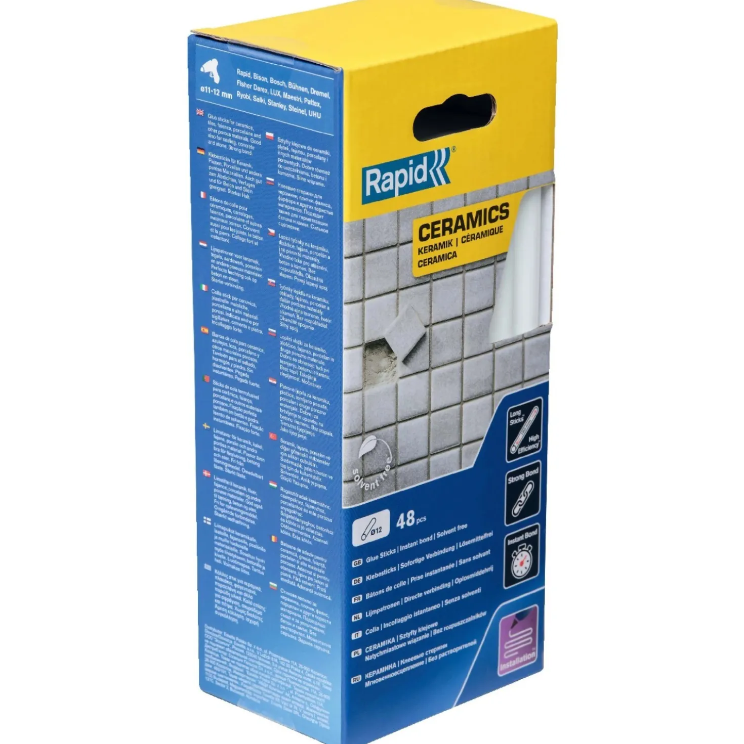 Stick di Colla Rapid per Ceramica da 12 mm Bianco
