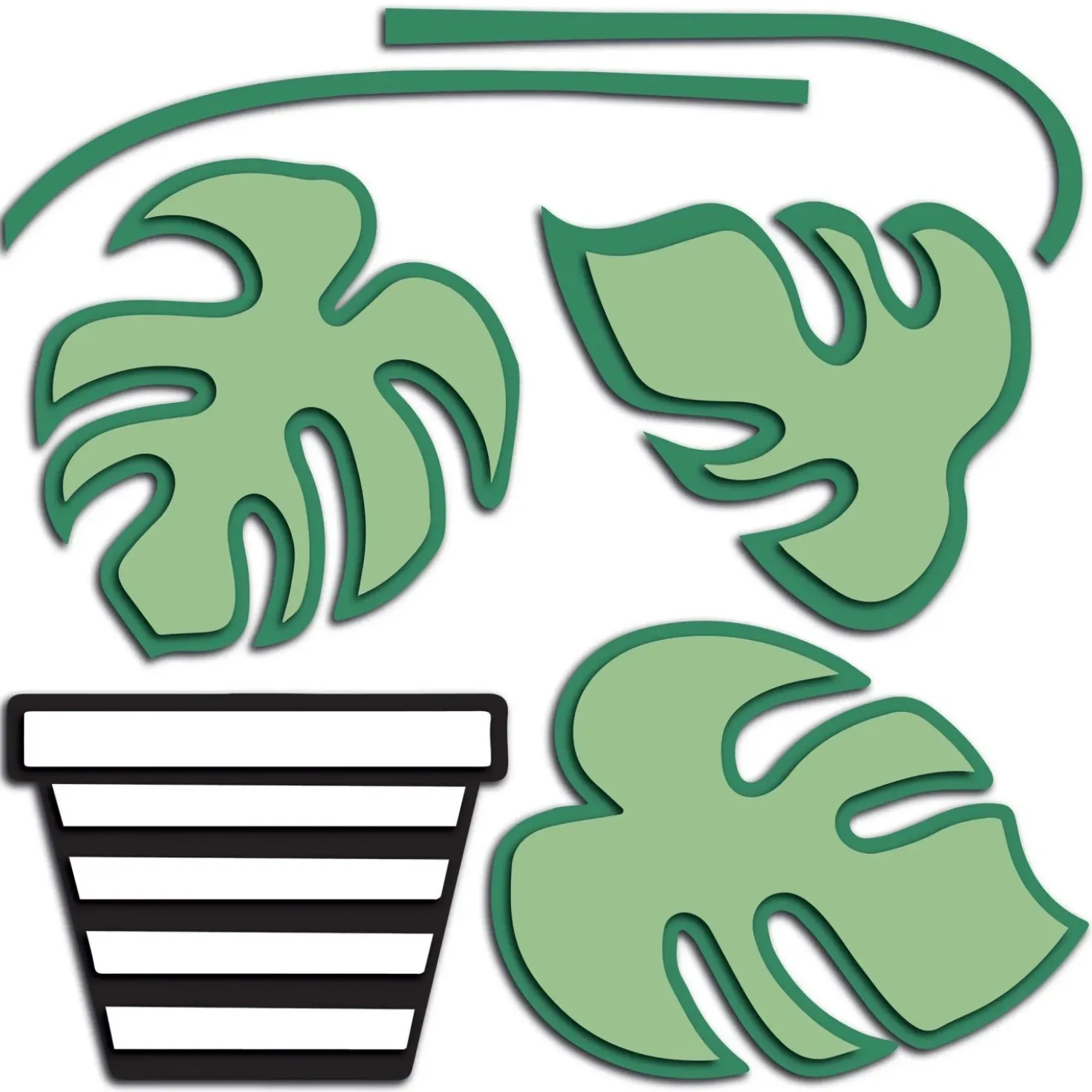 Sticker adesivo in gomma Plant decorazione per parete 31x31 cm