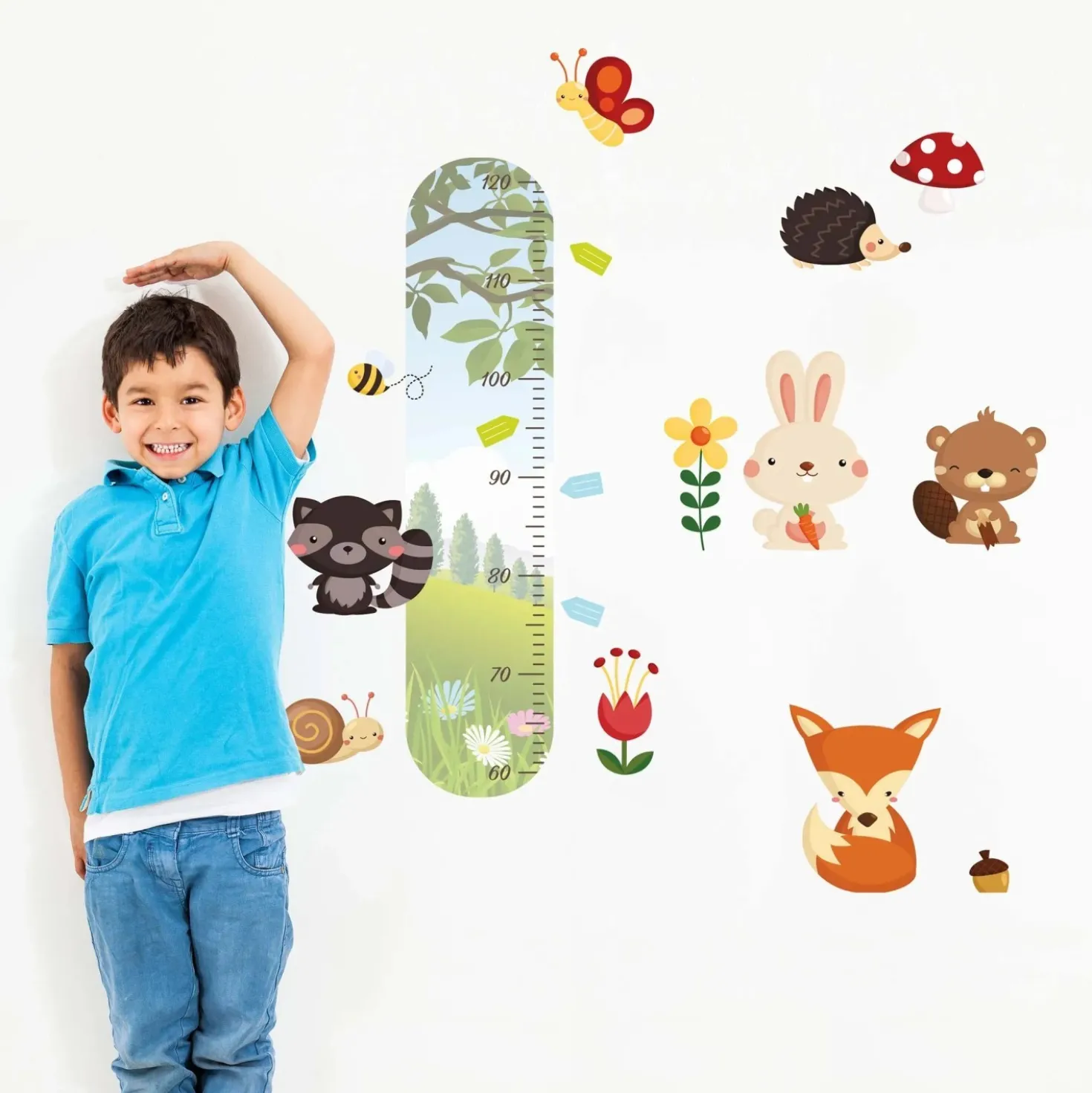 Sticker adesivo Metro della crescita funny animals 47x67 cm