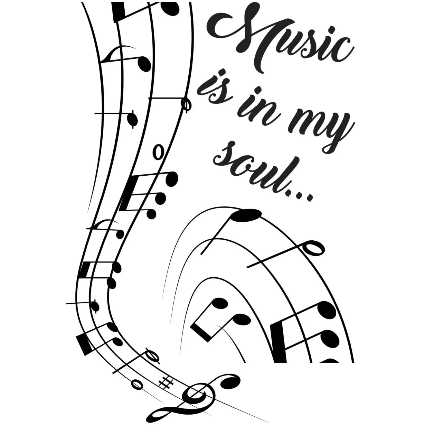 Sticker adesivo per parete Music 47x67 cm