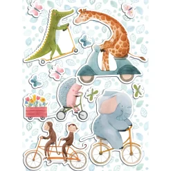 Sticker autoadesivo 1fg 67x47 cm riding animals