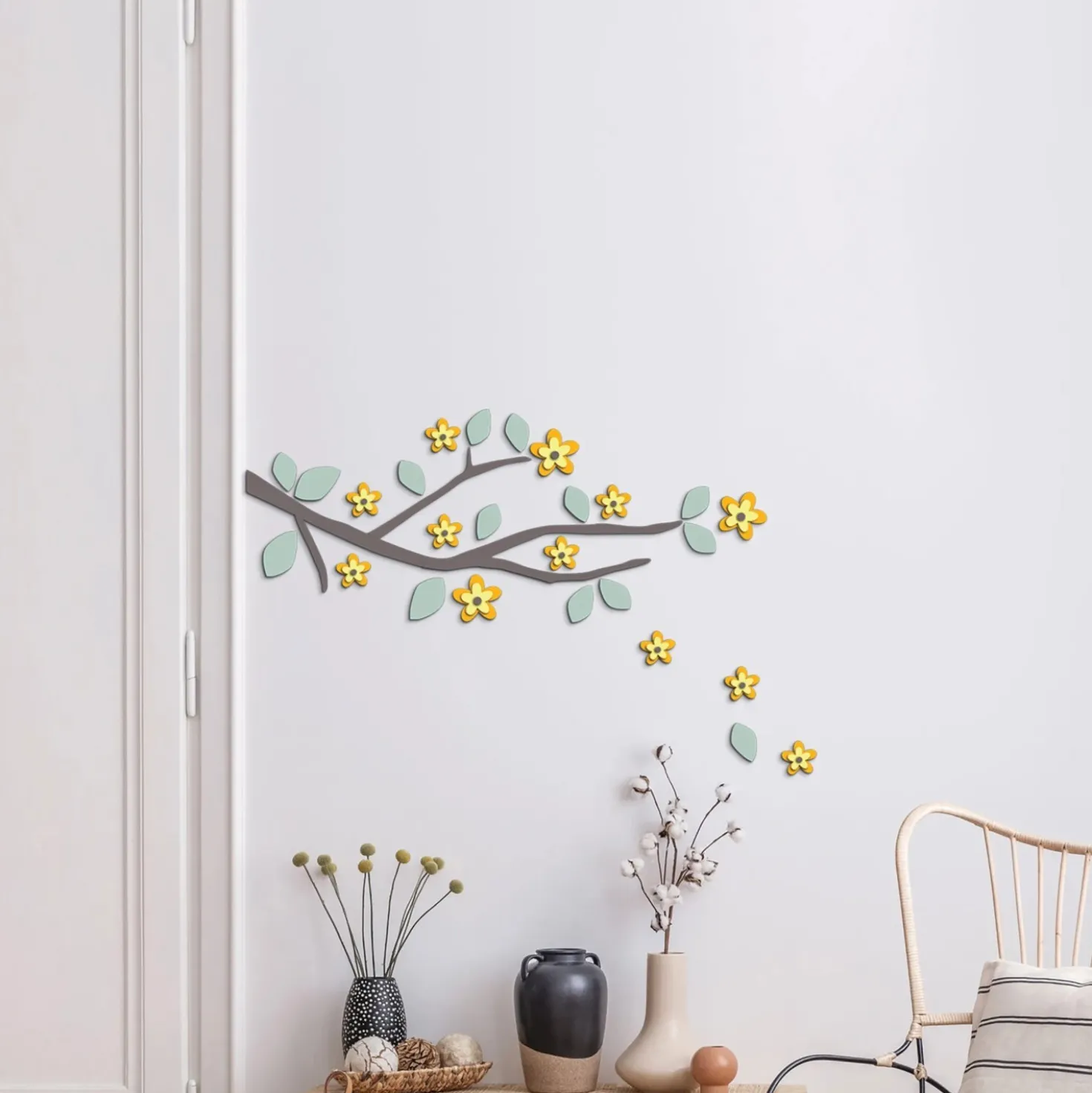 Sticker autoadesivo in foam 1fg 31x31 cm yellow branch