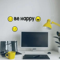 Sticker autoadesivo in foam 1FG 15x31 cm Be happy