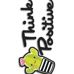 Sticker autoadesivo in foam 1FG 15x31 cm Think positive