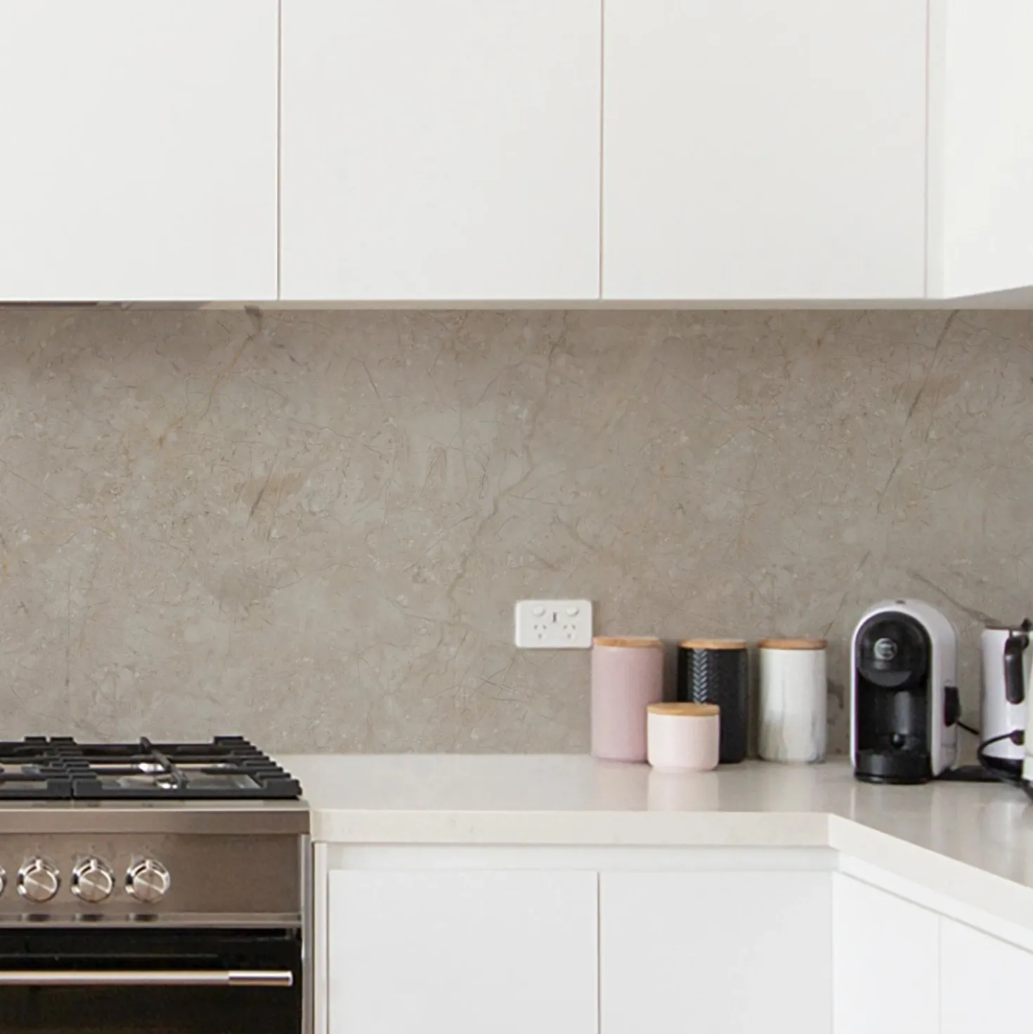Sticker autoadesivo per retrocucine 1fg 45x180 cm travertine stones