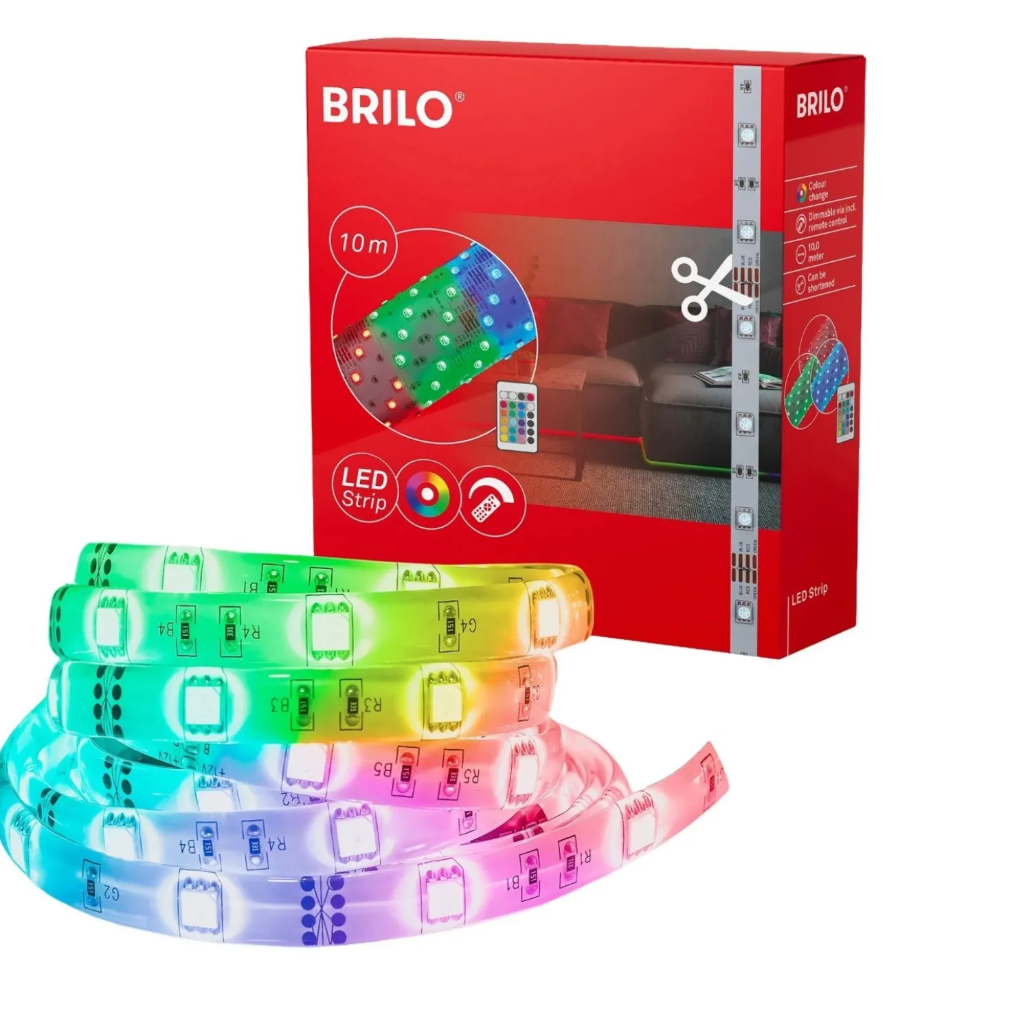 Strisce LED con interruttore RGB 0,08W 10 m