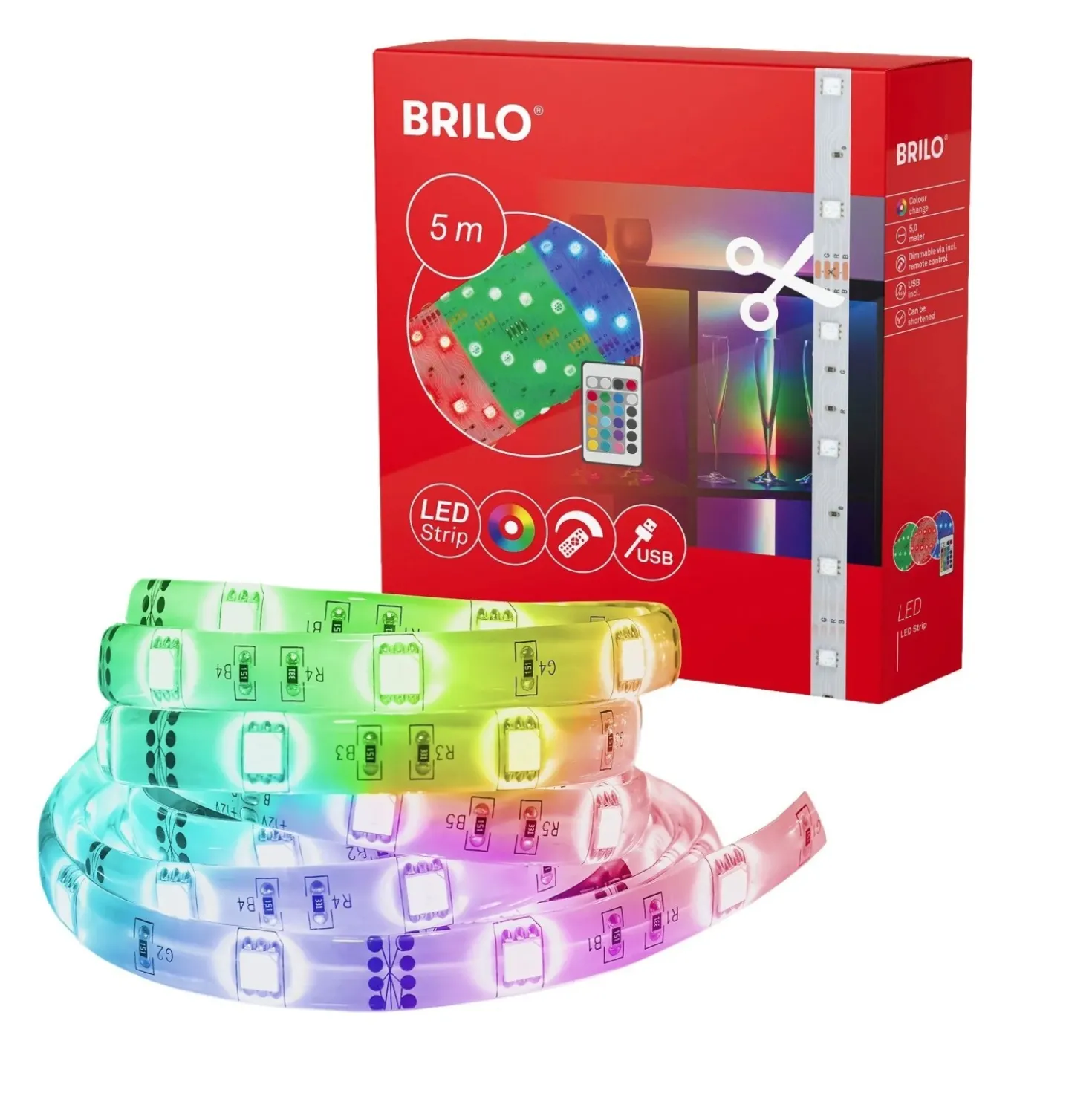 Striscia a led RGB 150 led 6 watt bianco attacco USB