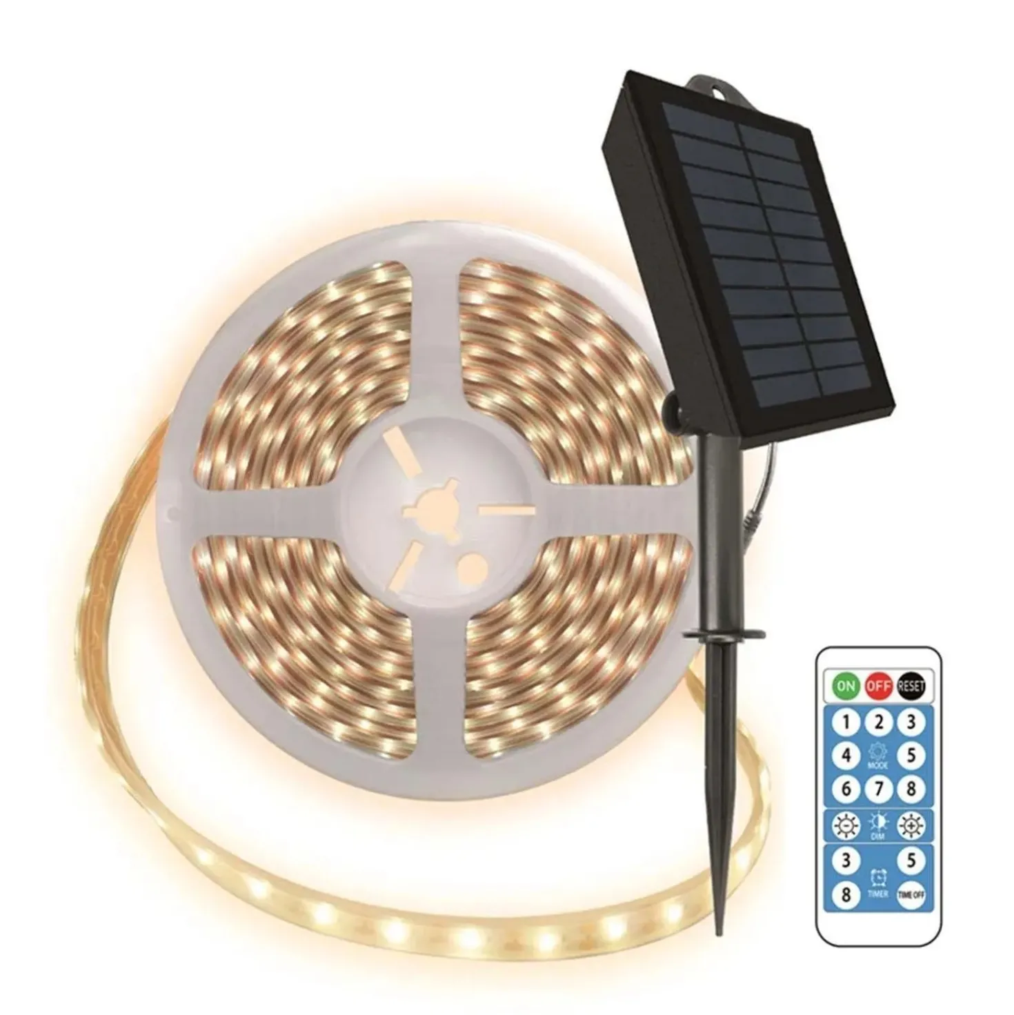 Striscia LED solare outodoor Prismalux 300 led bianco caldo 5 m