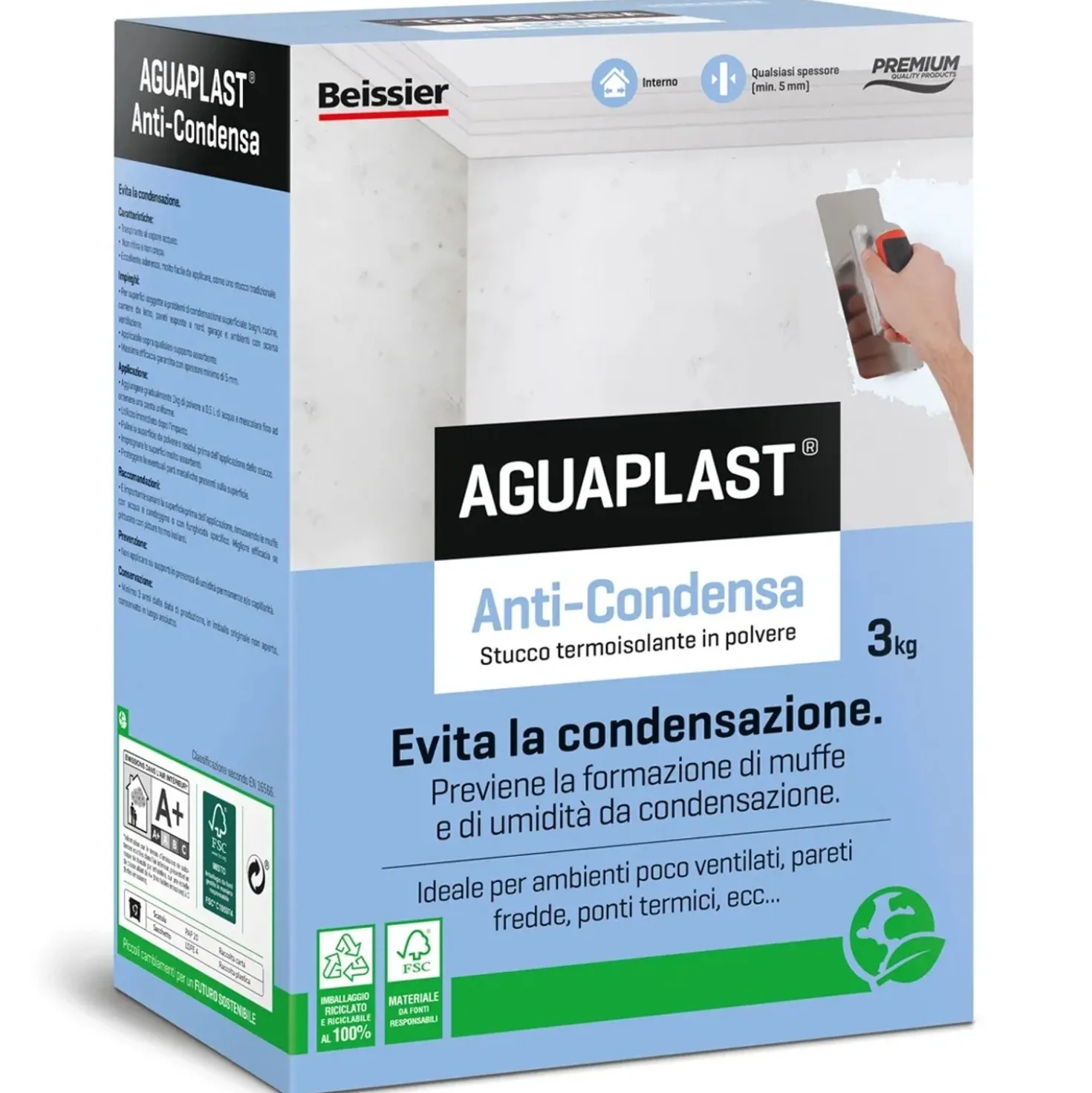 Stucco in polvere Aguaplast Anti Condensa termoisolante 3 kg grigio