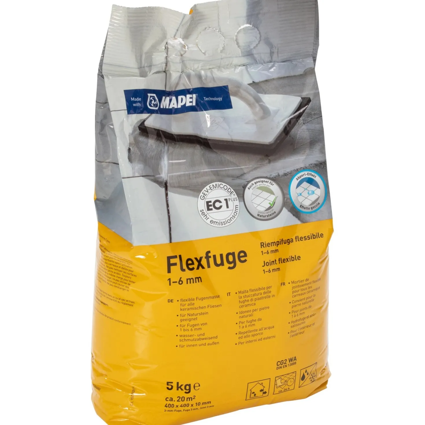 Stucco per fughe piastrelle 1-6 mm bianco 5 kg