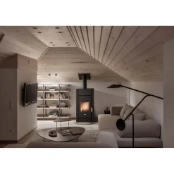 Stufa a legna Ecofox Adelaide ventilata 10,9 kW grigio