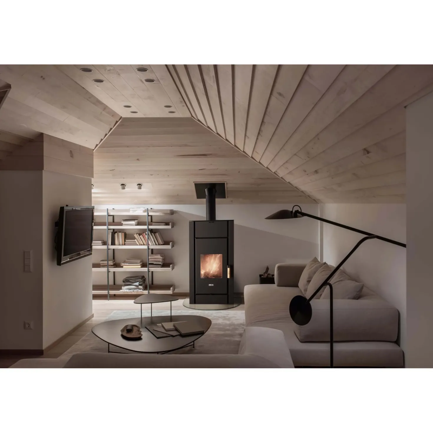 Stufa a legna Ecofox Adelaide ventilata 10,9 kW grigio