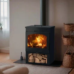 Stufa a legna in acciaio Bristol 5 Ecodesign 7,8 kw nero metallico