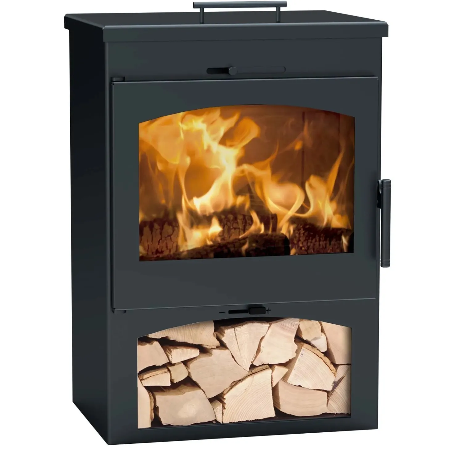 Stufa a legna in acciaio Bristol 5 Ecodesign 7,8 kw nero metallico