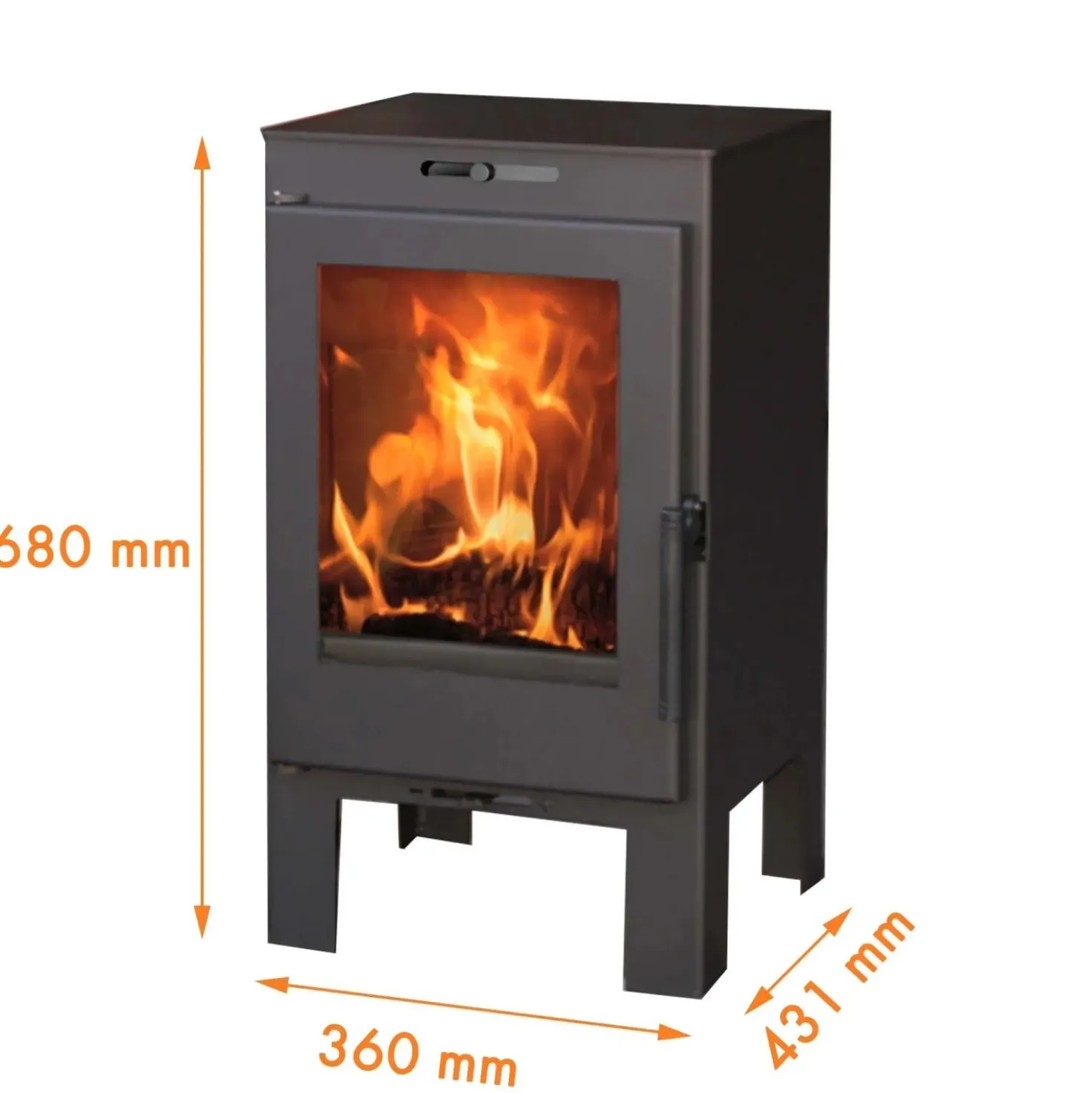 Stufa a legna in acciaio Almudena 5 Ecodesign 7,3 kw nero metallico