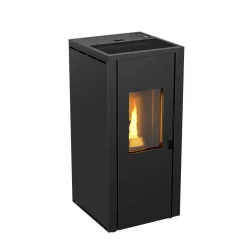Stufa a pellet Ecofox Evo9 in acciaio 8,3 kW nero