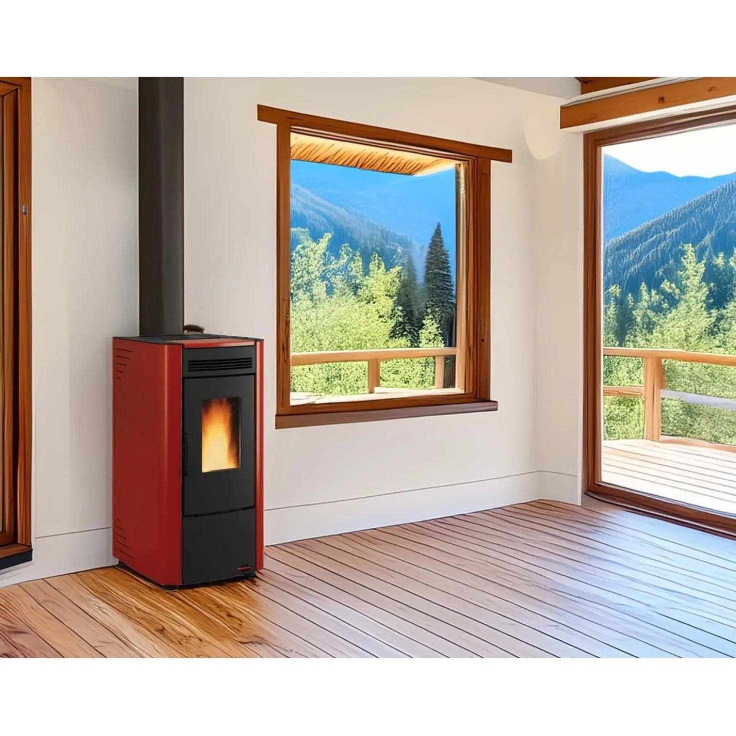 Stufa a pellet Ketty 5.0 Extraflame 6,5 kW bordeaux