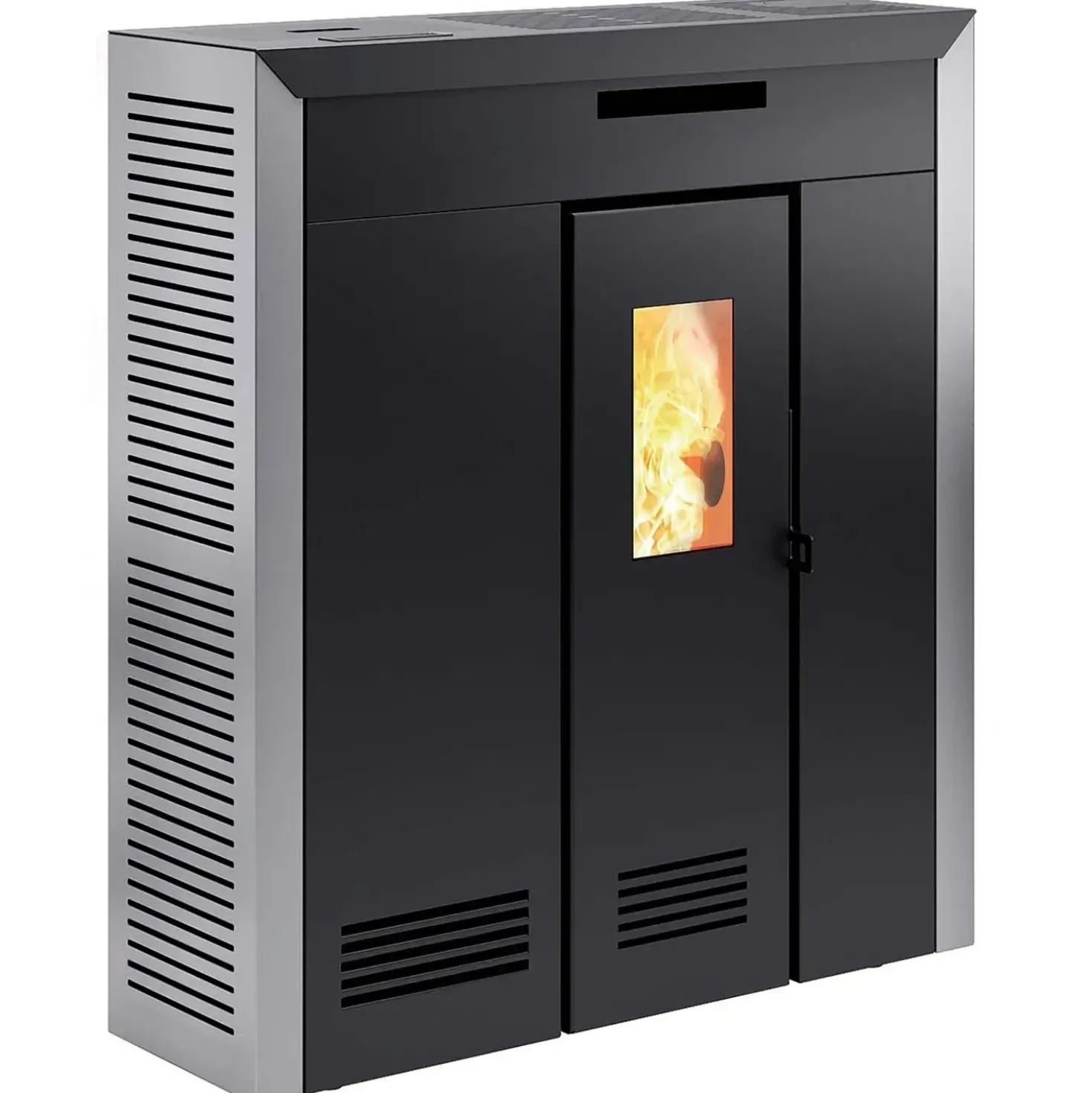 Stufa a pellet sottile ventilata canalizzabile Invicta Daglan Plus 8,3kW grigio