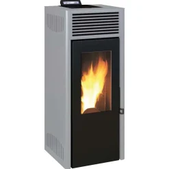 Stufa a pellet ventilata Invicta Nola Plus 9,5 kW grigio
