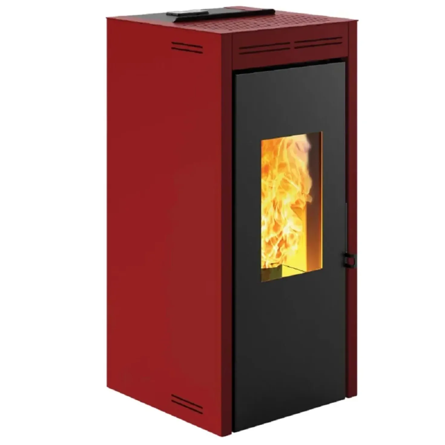 Stufa a pellet ventilata ermetica Invicta Teramo Plus 17,2 kW rosso