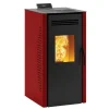 Stufa a pellet ventilata Invicta Burano Wi-fi Plus 8 kW rosso