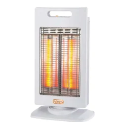 Stufa elettrica a torre Vinco in fibra di carbonio 1kW grigio