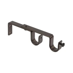 Supporto bastone tenda doppio Ø 2 x L 15 cm bronzo