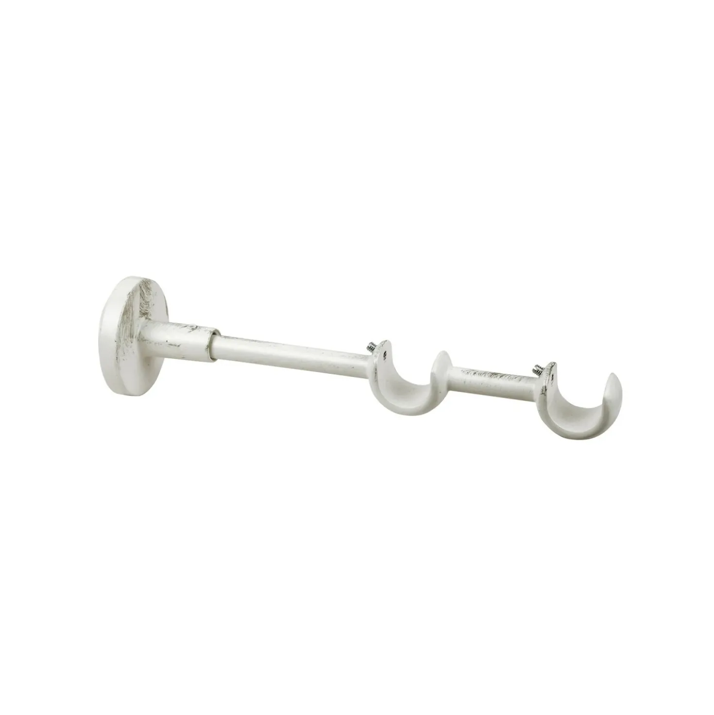 Supporto bastone tenda doppio Ø 2 x L 20 cm avorio/oro