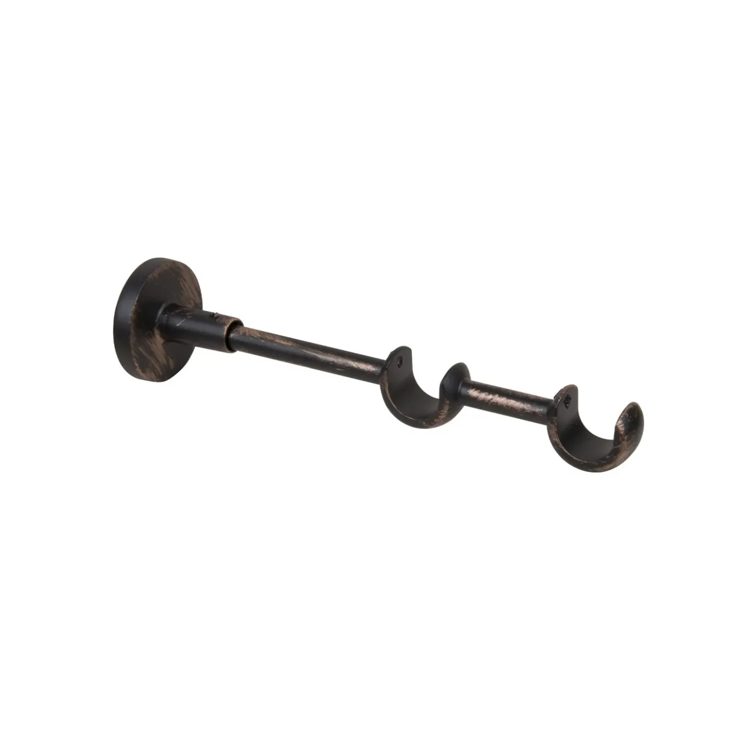 Supporto bastone tenda doppio Ø 2 x L 20 cm nero/rame