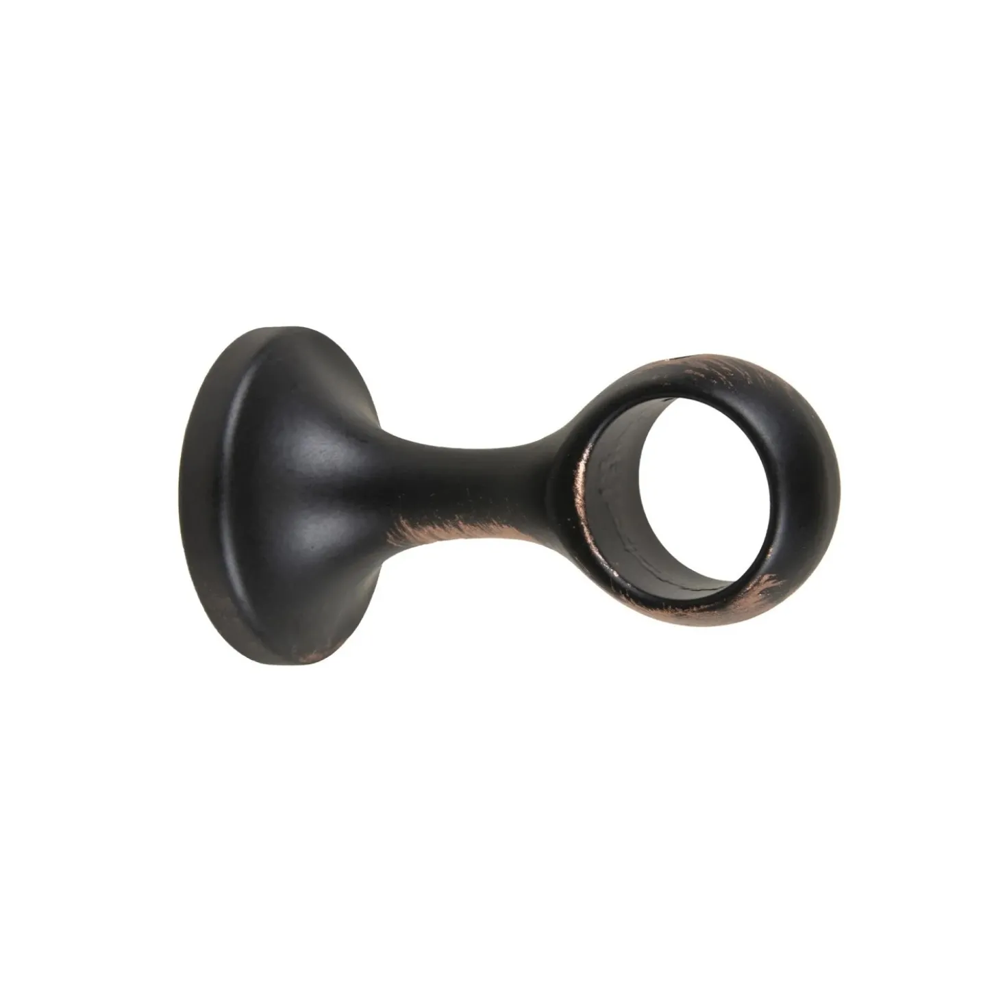Supporto bastone tenda monoblocco chiuso nero Ø 20 mm