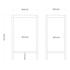 Supporto in metallo per lavello da esterno Madrid 33x44x74,5 cm nero