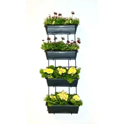 Supporto per cassette portafiori Venere da parete 4 piani H 90 cm