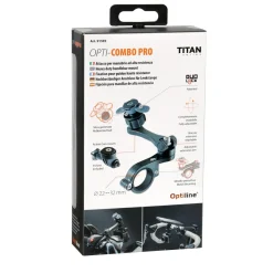 Supporto per manubrio bici e moto Titan Combo Pro alta resistenza nero