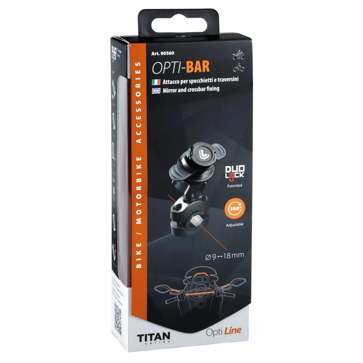 Supporto per specchietti e traversini Titan Bar nero/grigio