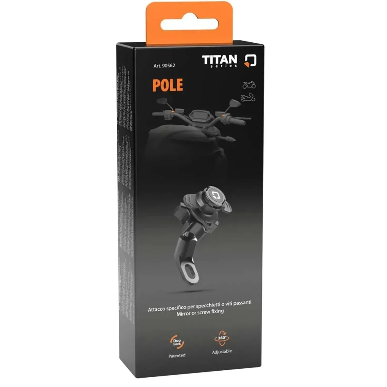 Supporto smartphone Titan Pole con attacco per specchietti o viti passanti