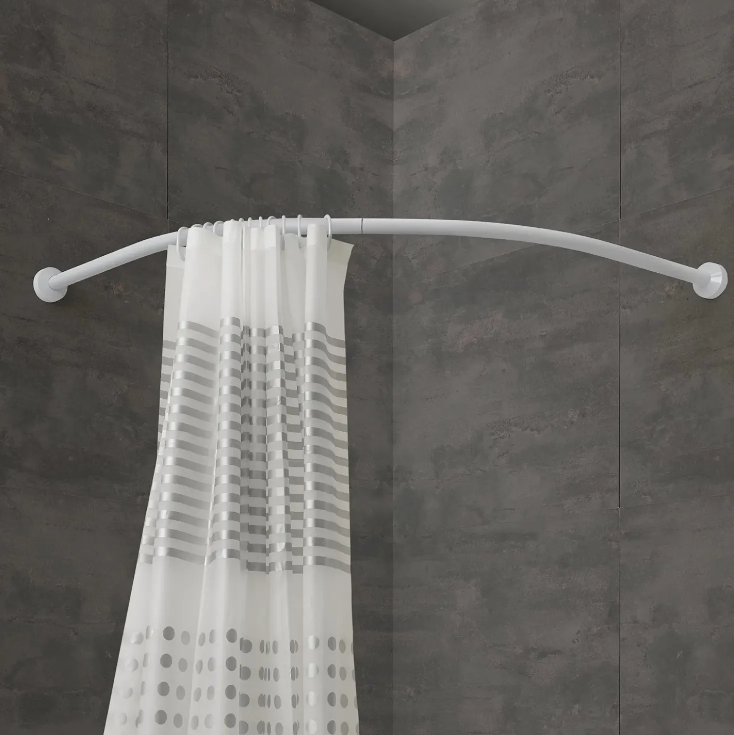 Supporto tenda doccia semicircolare l 87,1 x p 87,1 x Ø 6,2 cm bianco
