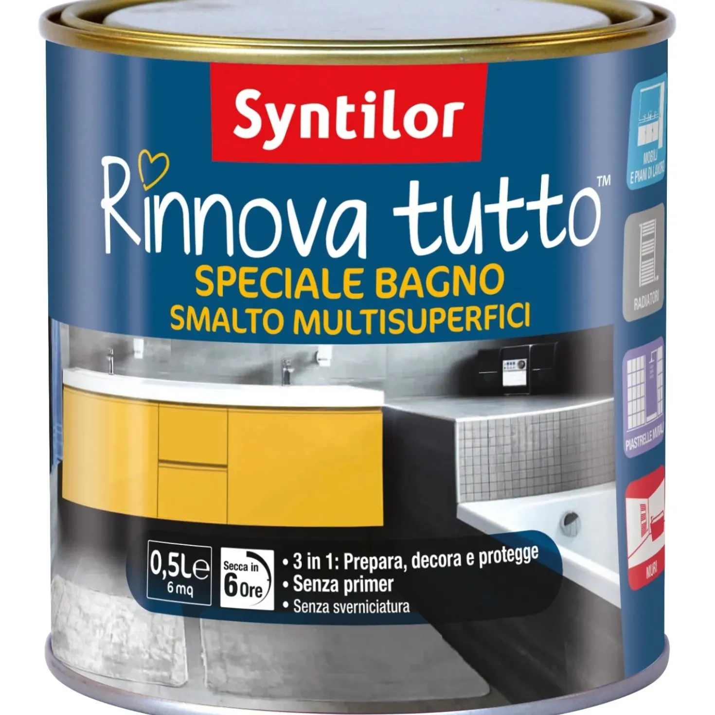 Syntilor Smalto all`acqua Rinnova tutto Speciale bagno bianco 0,5 l