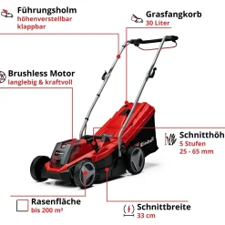 Tagliaerba a batteria Einhell GE-CM 18/33 Li 18 V 4,0 Ah L taglio 33 cm