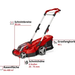 Tagliaerba a batteria Rasarro 36/36 Einhell 36 V 2x3,0Ah Plus L taglio 36 cm
