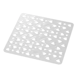Tappeto antiscivolo per doccia Cuore 53x53 cm trasparente