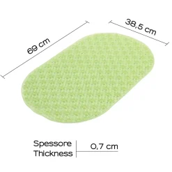 Tappeto antiscivolo vasca Solid verde trasparente
