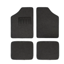 Tappeto Auto Moquette Antiscivolo con Battitacco Pvc Universale 4pz