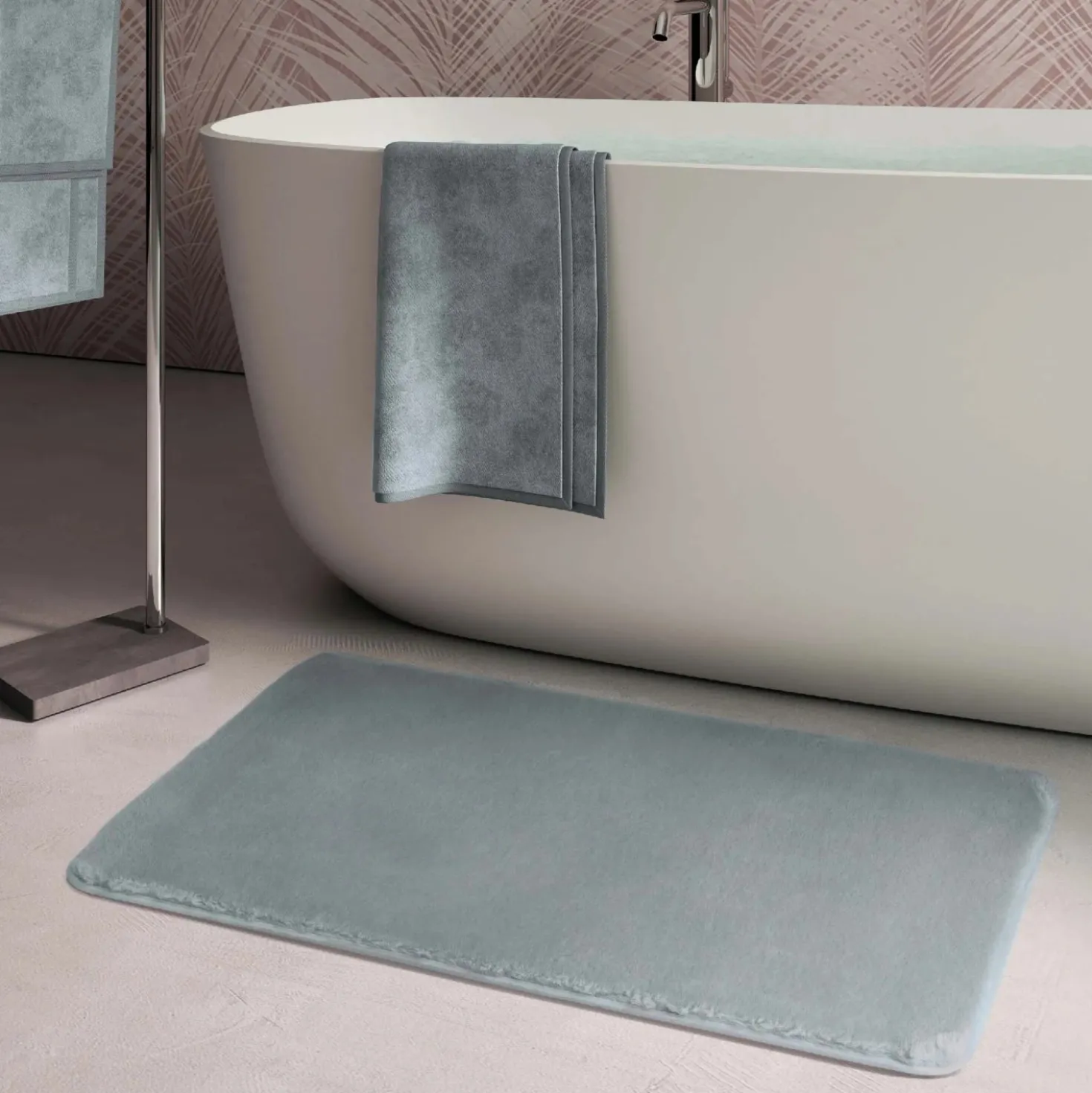 Tappeto bagno Fuzzy 40x60 cm grigio