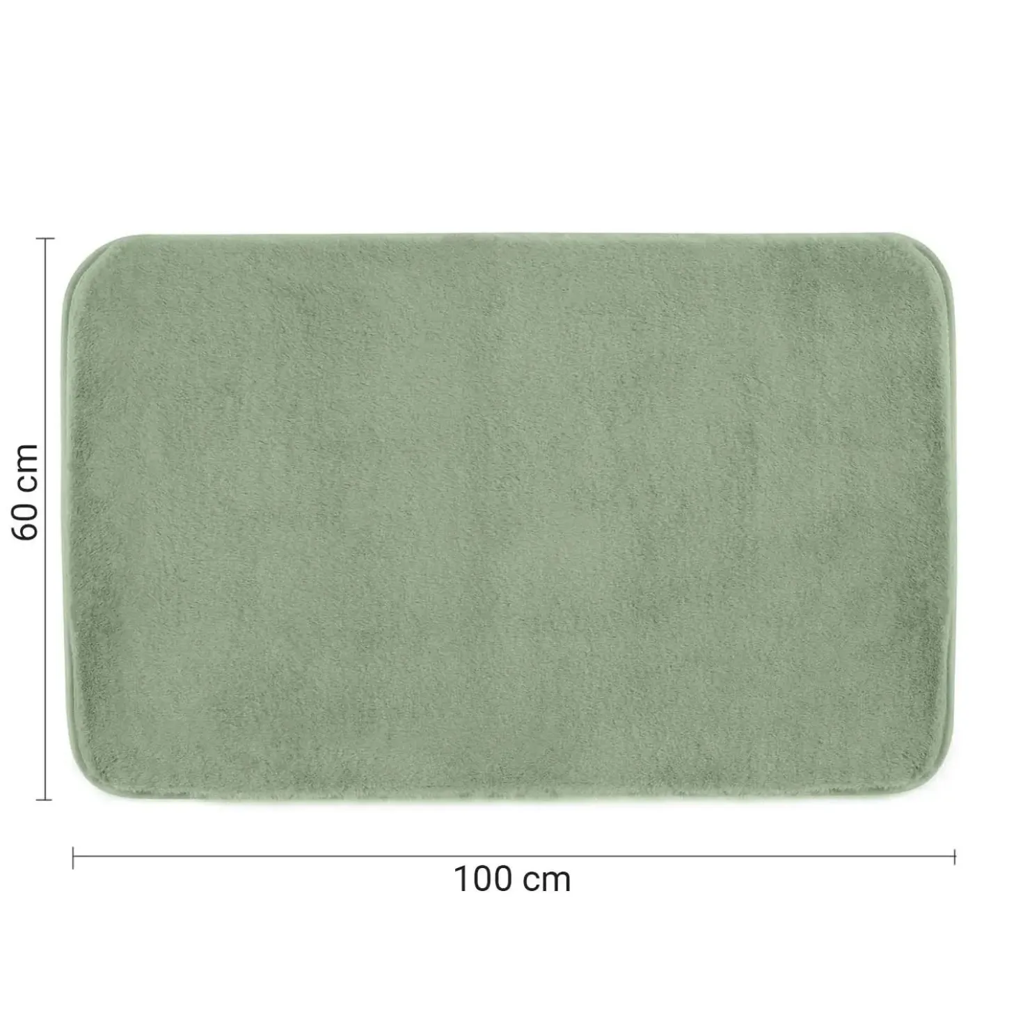 Tappeto bagno Fuzzy 100x60 cm verde salvia