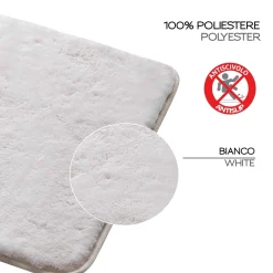 Tappeto bagno Fuzzy 40x60 cm bianco